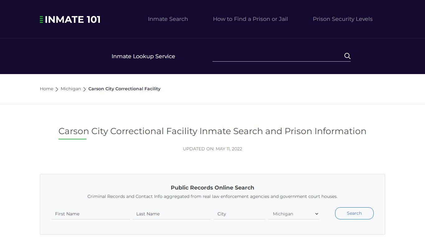 Carson City Correctional Facility Inmate Search ...